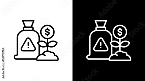 Investment Risk White Icon Set Design