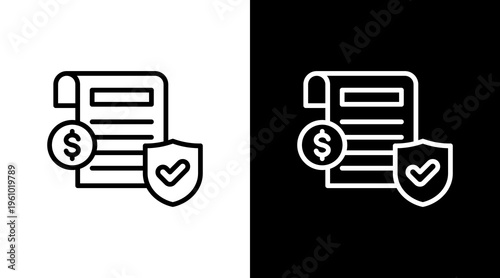 Insurance Claim White Icon Set Design