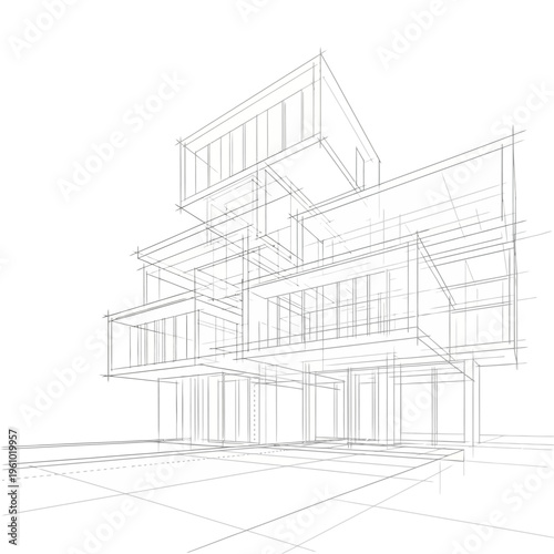 Modern multi level building design.