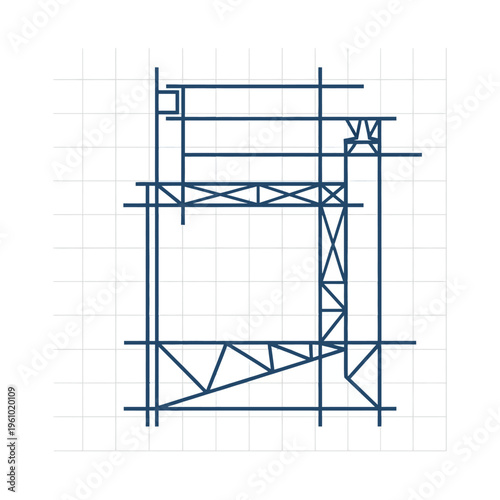 Scaffolding structure for construction sites.