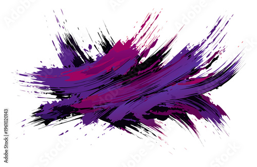 Bold Purple Paint Brush Stroke Texture on Clean Minimal Background
