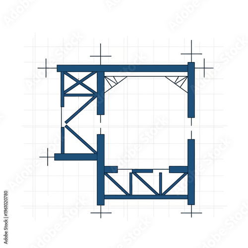 Steel scaffolding structure framework.
