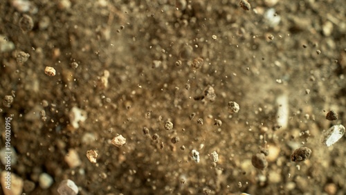 Freeze Motion Shot of Soil ...