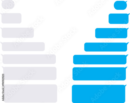 Smartphone Chatting Interface with Message Bubbles – SMS Dialogue Template Vector Illustration