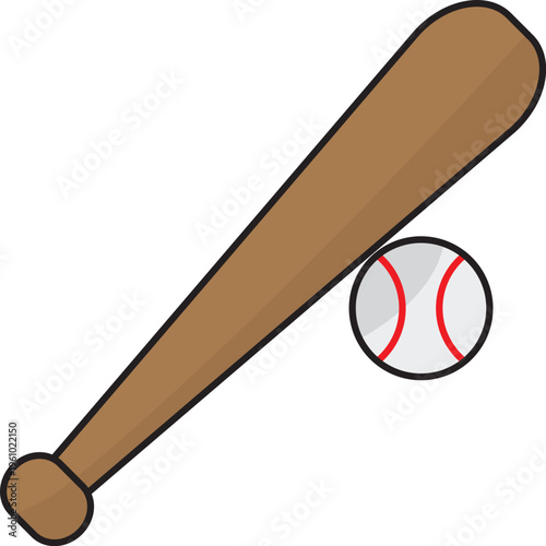 Single Icon Baseball Bat with Flat Design