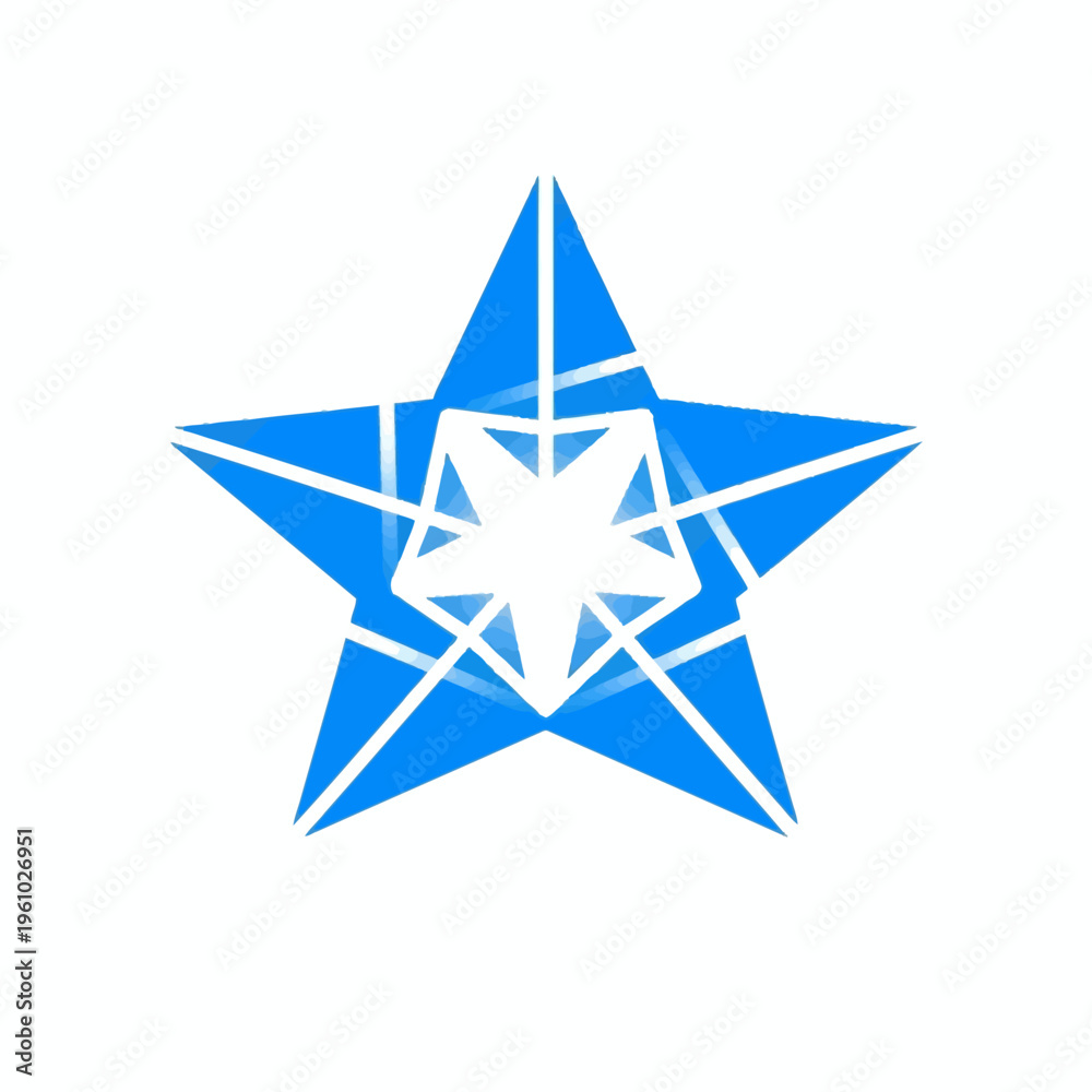 Fototapeta premium Blue Star Icon Design Symbol Graphic.