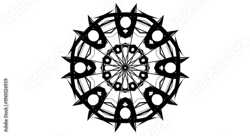 Black metal gear wheel design.