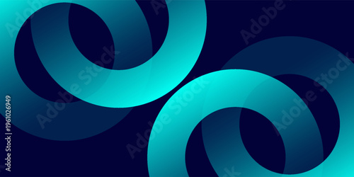 Canvastavla Dark blue background with overlapping bright circles