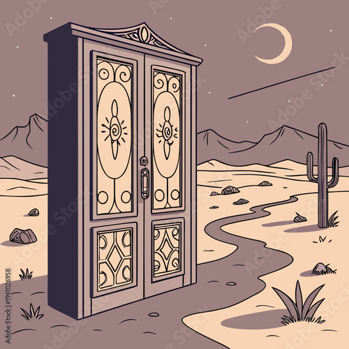 A door in the middle of a desert