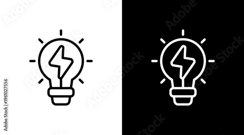Brainstorm Idea White Icon Set Design
