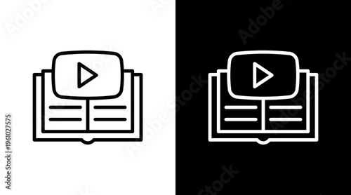 Online Tutorial White Icon Set Design