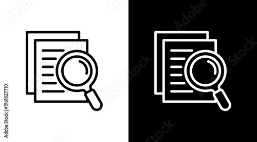 Research Paper White Icon Set Design