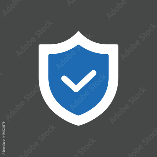 セキュリティ保護シールドチェックアイコン フラットデザイン
