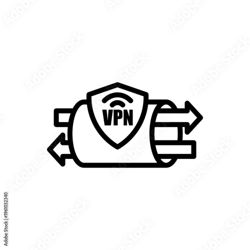 VPN Tunnel Line Icon