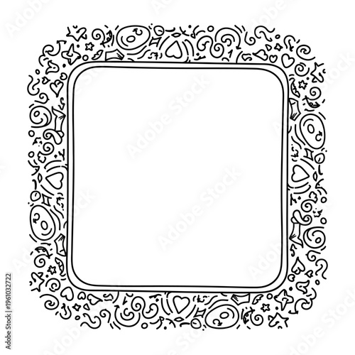 Intricate Doodle Frame Border Design.