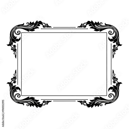 Ornate Black Decorative Picture Frame.
