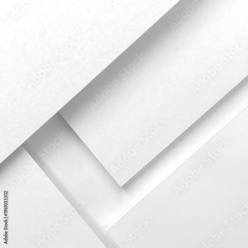 Abstract composition featuring overlapping white paper sheets creating modern minimalist architectural dimensional layers.