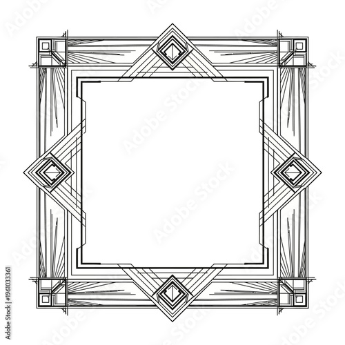 Ornate Square Frame Border Design.