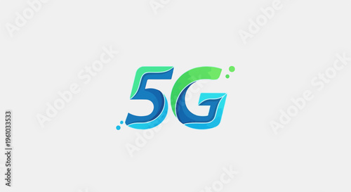Dynamic blue and green abstract text representing fast wireless communication