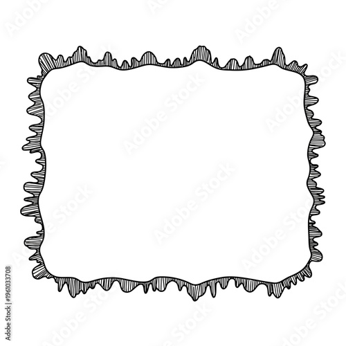 Torn paper edge border frame.