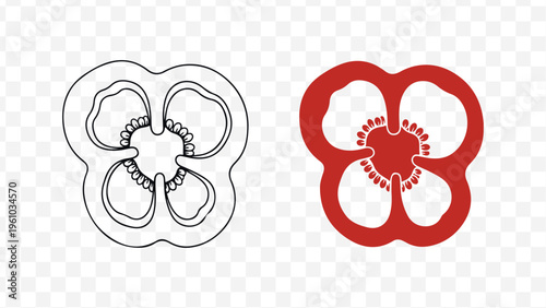 Viral Bacterial Microbe Icon Set - Dual Style Minimal Modern UI Symbols for App Web Branding Healthcare isolated on Transparent Background