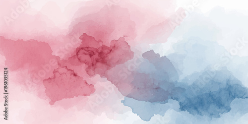 Hand painted abstract watercolor background featuring soft blue clouds and vintage paper textures with ethereal light and smoke patterns for a heavenly nature design.