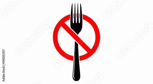 Forbidden fork symbol, a prohibition against eating