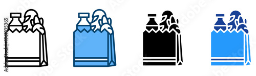 Grocery Bag Icon Multiple Style Vector Collection   