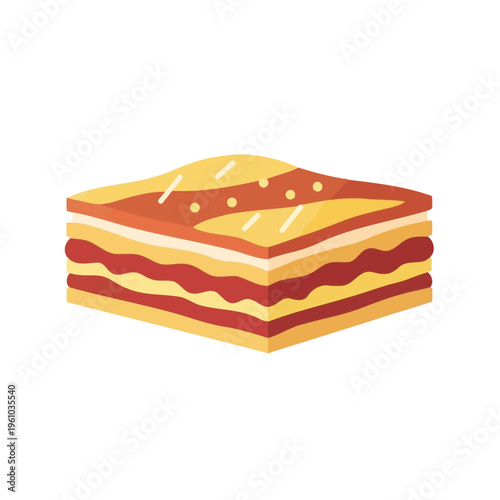 Delicious Layered Dessert Slice - Sweet Pastry Illustration