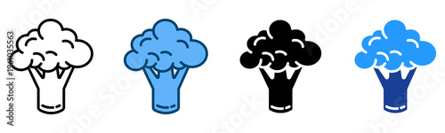 Broccoli Icon Multiple Style Vector Collection   
