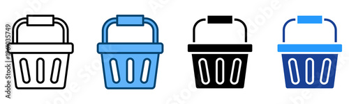 Shopping Basket Icon Multiple Style Vector Collection   