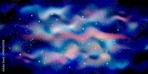 Unicorn magical bokeh background with pastel rainbow gradient and sparkling stars for fantasy design. Soft pink, purple and blue colors with glowing light effects. Dreamy fairy tale atmosphere.