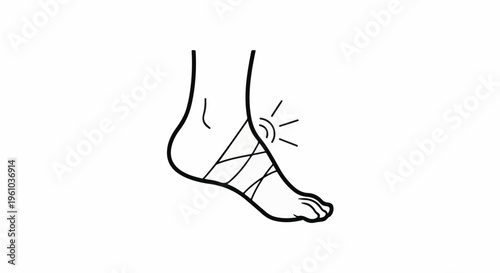 Illustration of a bandaged foot indicating pain or injury