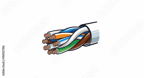 Illustration of a bundle of colorful, unshielded electrical wires