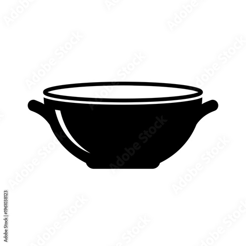 Black Bowl with Two Handles.