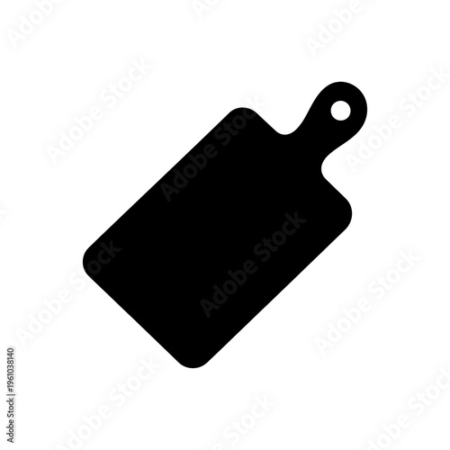 Black cutting board kitchen tool.