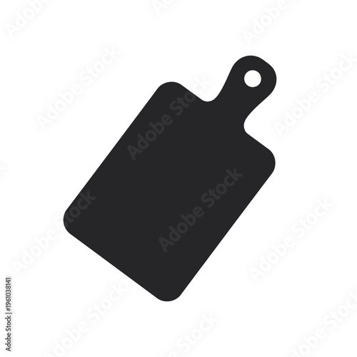 Black cutting board kitchen tool.