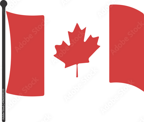 flag of canada with maple leaf vector illustration