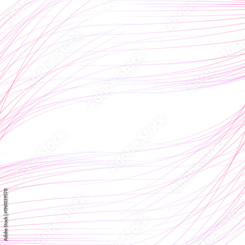 Abstract pink wavy line background, elegant flowing silk fiber texture, minimalist soft curved hair strokes vector illustration for beauty branding isolated on Transparent Background