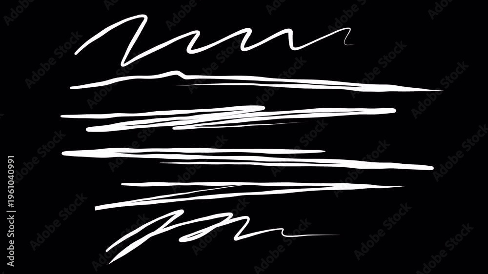 Marker Scribble Stroke Set – Hand Drawn Underline Highlight Lines ...