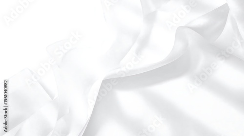 Soft folds of white fabric create a flowing, elegant texture