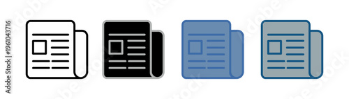 
press icon set multiple style collection with document paper design