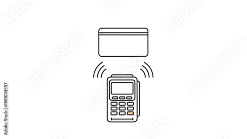 Credit Card and Payment Terminal Illustration.
