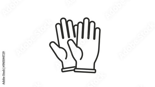 Pair of White Protective Gloves Illustration.