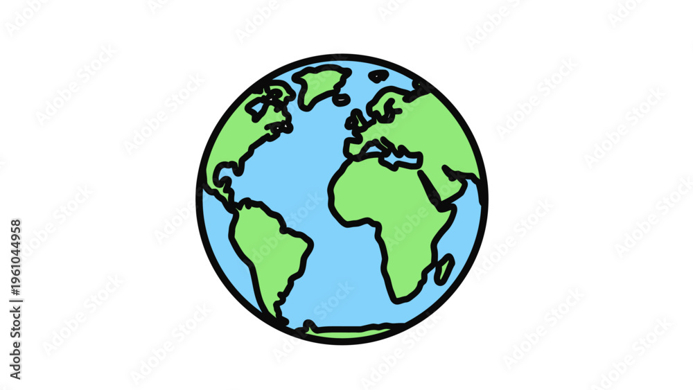 Fototapeta premium Colorful Cartoon Globe Illustration.
