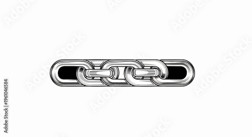 Gleaming silver chain links connected in a row