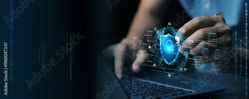 Photos cyber security concept, Login, User, identification information security and enc