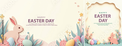 Elegant easter day background, Decorative happy easter day background for website, social media template