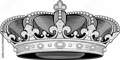 Detailed engraving of a regal crown showcasing ornate design elements