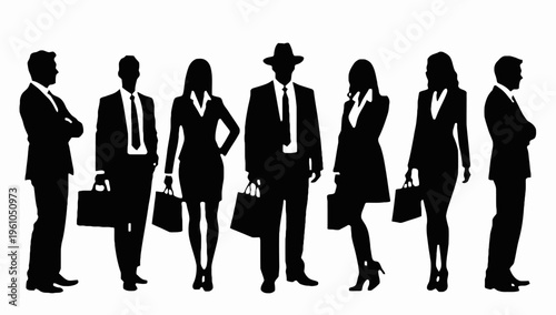 Business people, set of Businessman and businesswoman 
